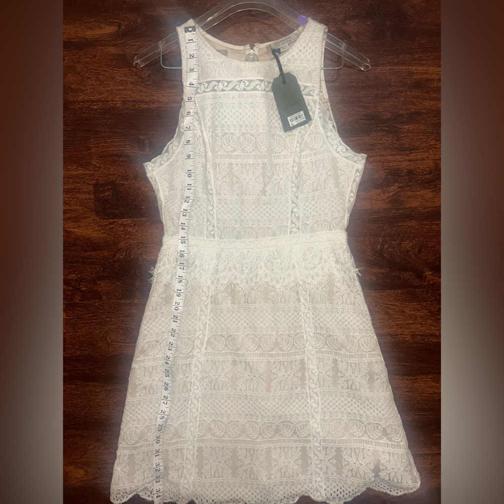 NWT ALLSAINTS Malia Lace Dress Embroidered Ivory All Saints Small Size 4 - Picture 6 of 16